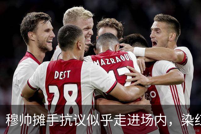 穆帅摊手抗议似乎走进场内，染红后手指自己